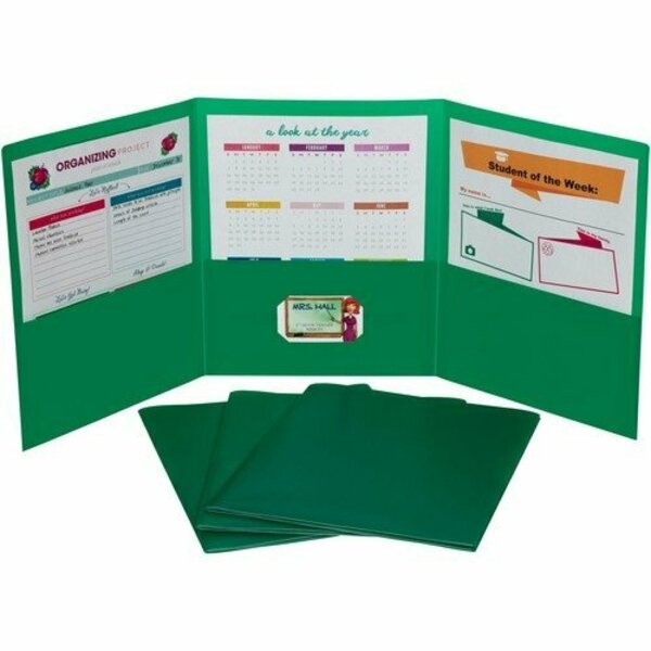 C-Line Products Portfolio, 3-Pocket, w/Card Holder, Poly, Letter, Green, 24PK CLI33943